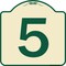 Signmission Designer Series Sign W/ Number 5, Tan & Green Heavy-Gauge Aluminum Sign, 18" x 18", TG-1818-22894 A-DES-TG-1818-22894 - alternate 1